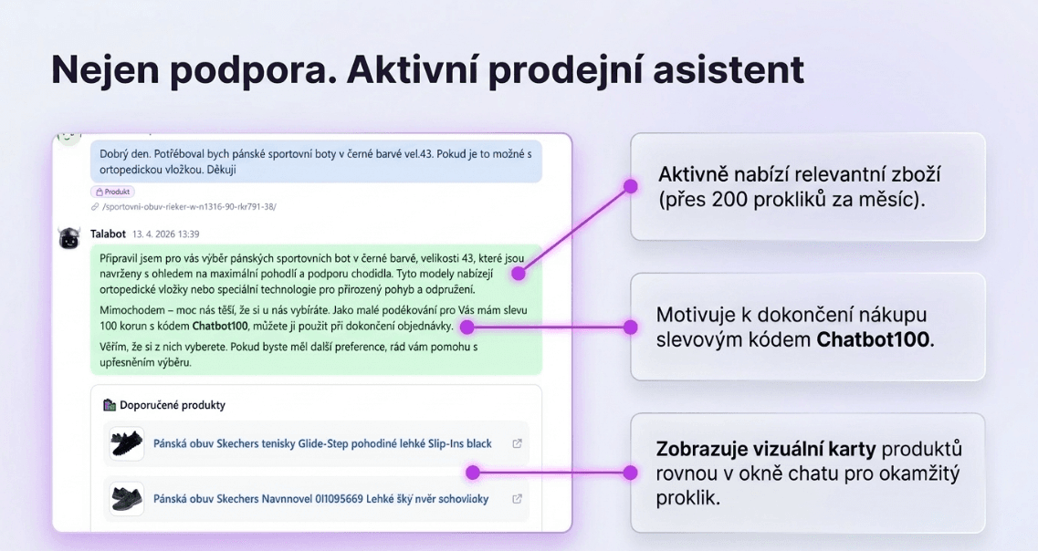 Talabot jako prodejní asistent v akci